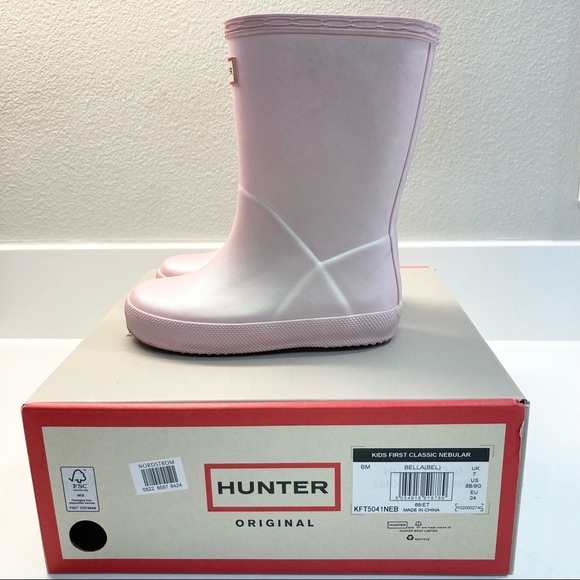 Hunter First Classic Pink (Bella) Rain Boots 8B/9G - Picture 3 of 9